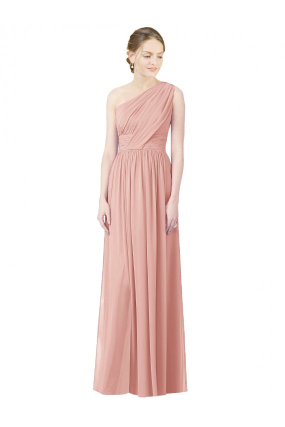 A-Linien Eine-Schulter Chiffon Lange Brautjungfernkleider Lieferanten
