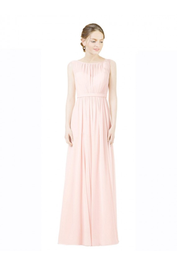 A-Linien Jewel Chiffon Lange Brautjungfernkleider Lieferanten