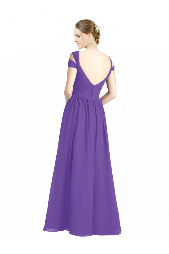 A-Linien Off-Schulter Chiffon Lange Brautjungfernkleider Lieferanten