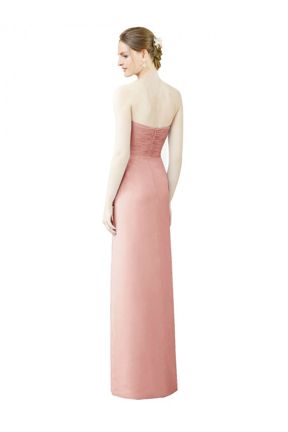 A-Linien Trägerlos Chiffon Lange Brautjungfernkleider Lieferanten