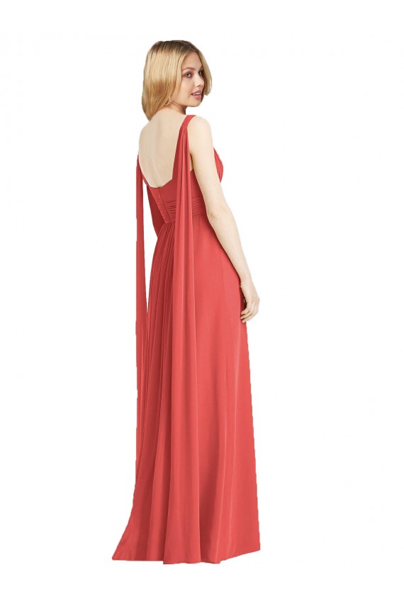 A-Linien V-Ausschnitt Chiffon Lange Brautjungfernkleider Lieferanten