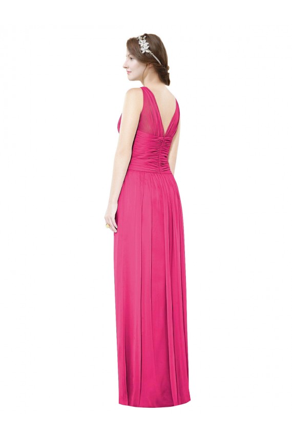 Azalee A-Linien V-Ausschnitt Chiffon Lange Brautjungfernkleider Lieferanten