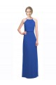 Blau 135 A-Linien Spaghetti-Träger Chiffon Lange Brautjungfernkleider Lieferanten