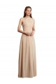 Champagner A-Linien Neckholder Chiffon Lange Brautjungfernkleider Lieferanten