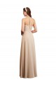 Champagner A-Linien Neckholder Chiffon Lange Brautjungfernkleider Lieferanten