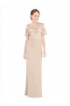 Champagner A-Linien Off-Schulter Chiffon Spitze Lange Brautjungfernkleider / Abiballkleider Lieferanten