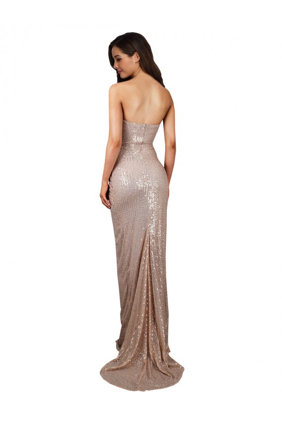 Champagner Meerjungfrau Scoop Paillette Lange Formale Brautjungfernkleider / Abendkleider / Abiballkleider Lieferanten