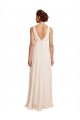 Creme Rosa A-Linien Stehkragen Ausschnitt Chiffon Lange Brautjungfernkleider Lieferanten