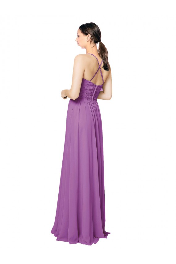 Dahlie A-Linien Chiffon Lange Brautjungfernkleider Lieferanten