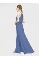 Dunkelmarine A-Linien Neckholder Chiffon Lange Brautjungfernkleider Lieferanten