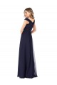 Dunkelmarine A-Linien Off-Schulter Chiffon Lange Brautjungfernkleider Lieferanten