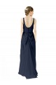 Dunkelmarine A-Linien Scoop Chiffon Lange Brautjungfernkleider Lieferanten