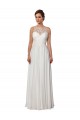 Elfenbein A-Linien Illusion Ausschnitt Sweep Zug Chiffon Boho Brautkleider Lieferanten