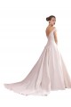 Elfenbein A-Linien Off-Schulter Kapelle-schleppe Satin Brautkleider Lieferanten