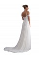 Elfenbein A-Linien Off-Schulter Sweep Zug Chiffon Strand Brautkleider Lieferanten