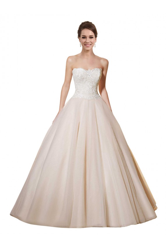 Elfenbein & Champagner Prinzessin Kapelle-schleppe Tüll Spitze Brautkleider Lieferanten