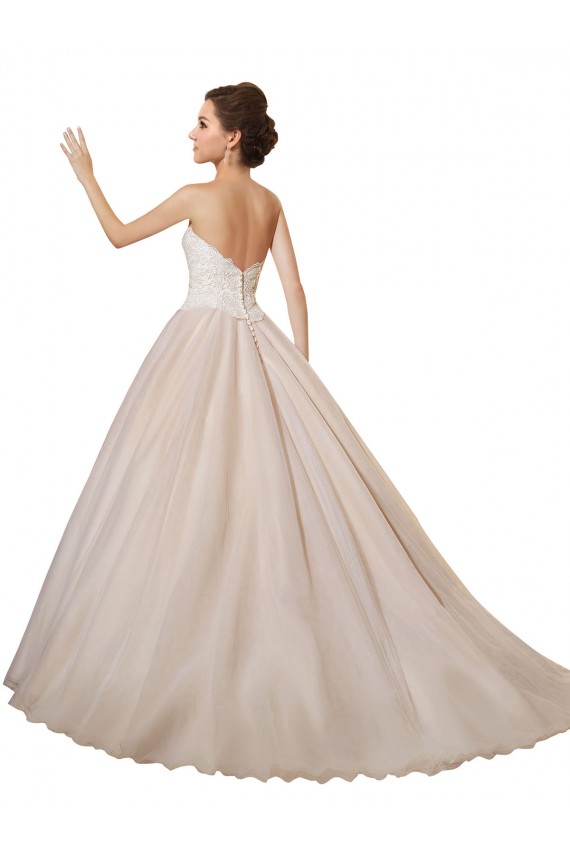 Elfenbein & Champagner Prinzessin Kapelle-schleppe Tüll Spitze Brautkleider Lieferanten