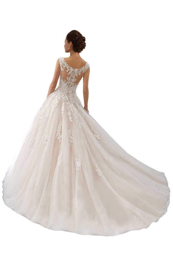 Elfenbein & Champagner Prinzessin Kapelle-schleppe Tüll Spitze Brautkleider Lieferanten