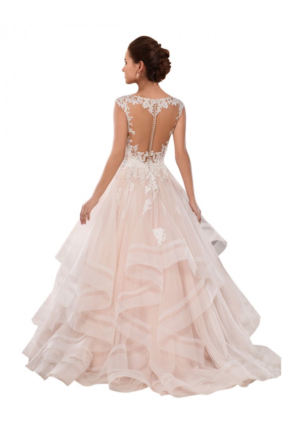 Elfenbein & Champagner Prinzessin Kapelle-schleppe Tüll Spitze Brautkleider Lieferanten