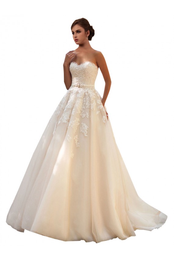 Elfenbein & Champagner Prinzessin Kapelle-schleppe Tüll Spitze Brautkleider Lieferanten