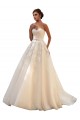 Elfenbein & Champagner Prinzessin Kapelle-schleppe Tüll Spitze Brautkleider Lieferanten
