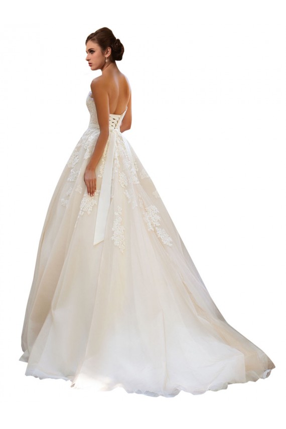 Elfenbein & Champagner Prinzessin Kapelle-schleppe Tüll Spitze Brautkleider Lieferanten