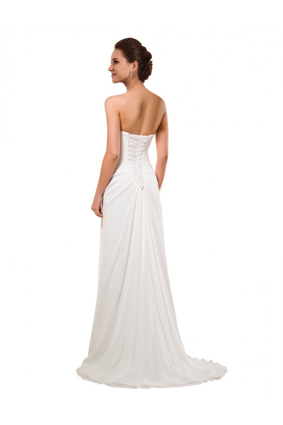 Elfenbein Etui Kapelle-schleppe Chiffon Brautkleider Lieferanten