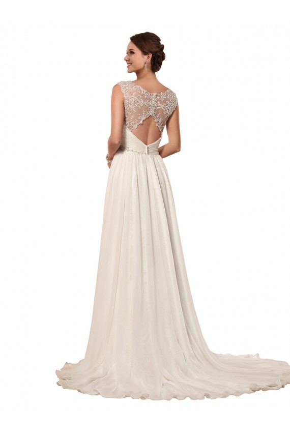 Elfenbein Etui Kapelle-schleppe Chiffon Brautkleider Lieferanten