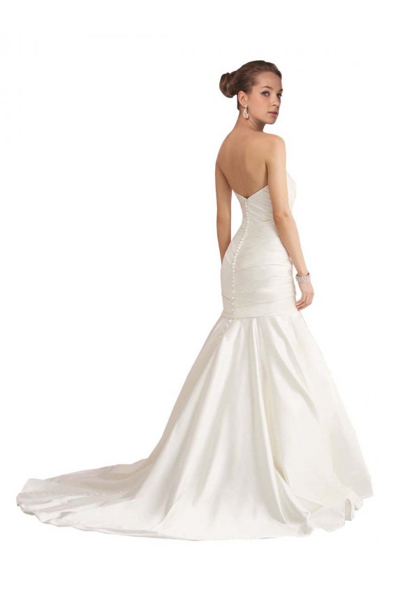 Elfenbein Meerjungfrau Trägerlos Kapelle-schleppe Satin Strand Brautkleider Lieferanten