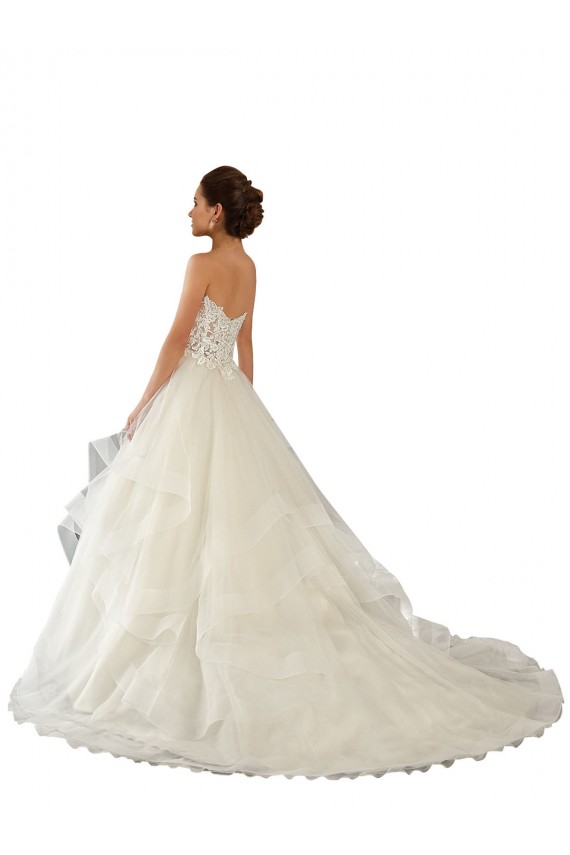 Elfenbein Prinzessin Kapelle-schleppe Satin Tüll Spitze Brautkleider Lieferanten