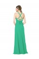 Emerald Etui V-Ausschnitt Chiffon Lange Brautjungfernkleider Lieferanten