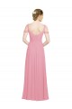 Hautrosa A-Linien Off-Schulter Chiffon Lange Brautjungfernkleider Lieferanten