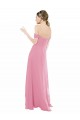 Hautrosa A-Linien Off-Schulter Chiffon Lange Brautjungfernkleider Lieferanten