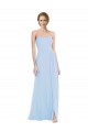 Helles Himmelblau A-Linien Chiffon Lange Brautjungfernkleider Lieferanten