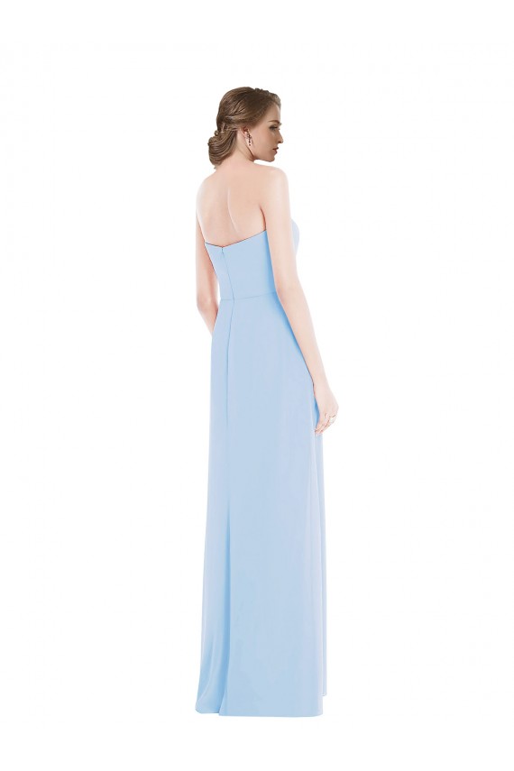 Helles Himmelblau A-Linien Chiffon Lange Brautjungfernkleider Lieferanten