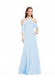 Helles Himmelblau A-Linien Neckholder Chiffon Lange Brautjungfernkleider Lieferanten