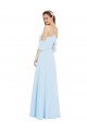 Helles Himmelblau A-Linien Neckholder Chiffon Lange Brautjungfernkleider Lieferanten