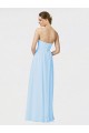 Helles Himmelblau A-Linien Trägerlos Chiffon Lange Brautjungfernkleider Lieferanten