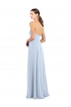 Helles Himmelblau A-Linien Trägerlos Chiffon Lange Brautjungfernkleider Lieferanten