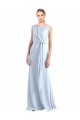 Helles Himmelblau A-Linien V-Ausschnitt Chiffon Lange Brautjungfernkleider Lieferanten