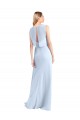 Helles Himmelblau A-Linien V-Ausschnitt Chiffon Lange Brautjungfernkleider Lieferanten