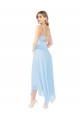 Helles Himmelblau A-Linien V-Ausschnitt Midi Chiffon Kurze Brautjungfernkleider / Cocktailkleider / Heimkehr Kleider Lieferanten