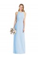 Helles Himmelblau Trompete Neckholder Chiffon Lange Brautjungfernkleider Lieferanten