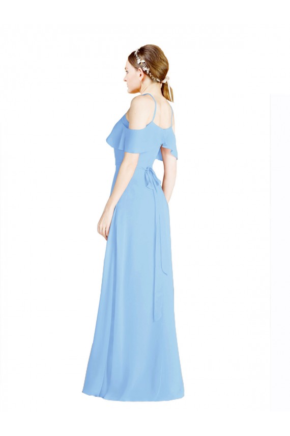 Immergrün A-Linien Neckholder Chiffon Lange Brautjungfernkleider Lieferanten