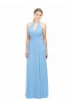 Immergrün A-Linien Neckholder Chiffon Lange Brautjungfernkleider Lieferanten