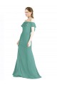 Isländisches Silber A-Linien Off-Schulter Chiffon Lange Brautjungfernkleider Lieferanten