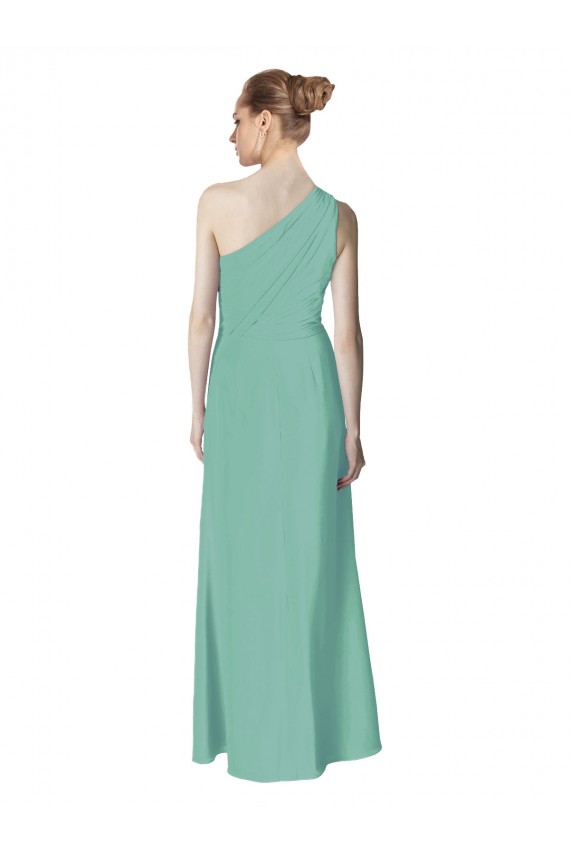 Jade A-Linien Eine-Schulter Chiffon Lange Brautjungfernkleider Lieferanten