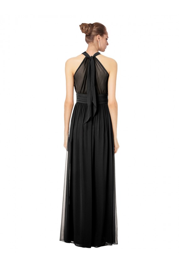 Jagdgrün A-Linien Neckholder Chiffon Lange Brautjungfernkleider Lieferanten