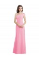 Kaum Rosa A-Linien Eine-Schulter Chiffon Lange Brautjungfernkleider Lieferanten
