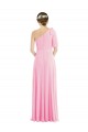 Kaum Rosa Trompete Eine-Schulter Chiffon Lange Brautjungfernkleider Lieferanten